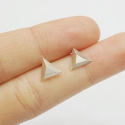 Solid Triangle Earrings,sterling..