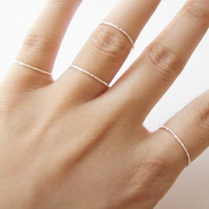 Silver Thin Textured Ring,delicate Ring,simple..