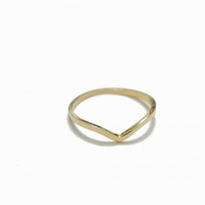 Gold Chevron Ring,sterling Silver,gold Ring,simple..