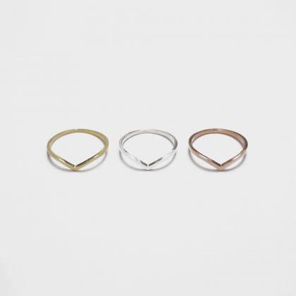 Silver Chevron Ring,simple Ring,knuckle..