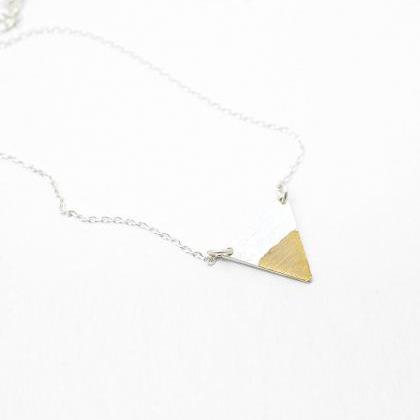 Gold Dipped Triangle Necklace,sterling..