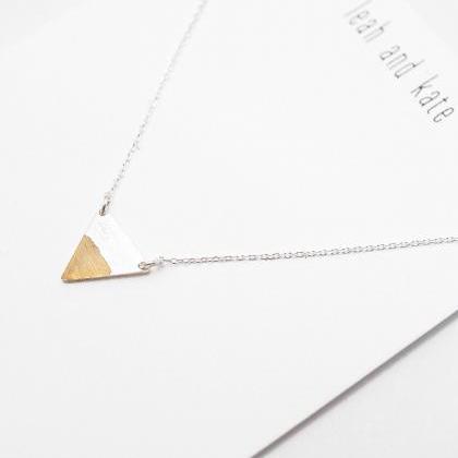 Gold Dipped Triangle Necklace,sterling..