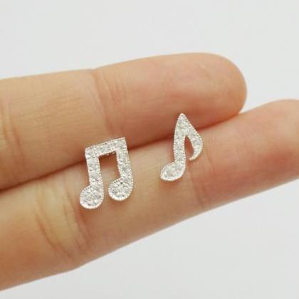 Music Note Ring,sterling Silver,silver Cz..
