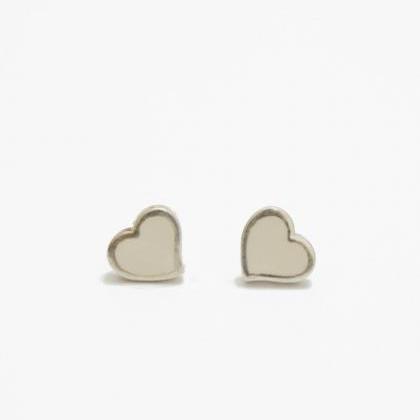 Silver Epoxy Heart Earrings,sterling Silver,simple..
