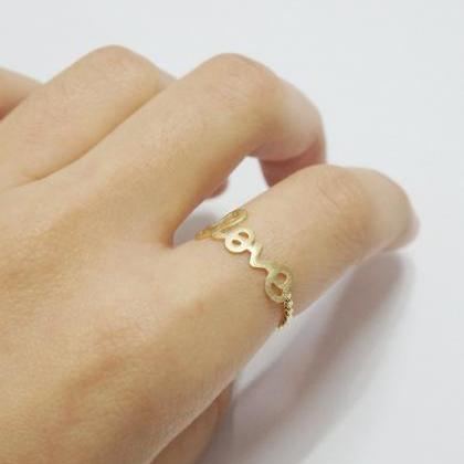 Gold Love Twisted Ring,sterling Silver,love..