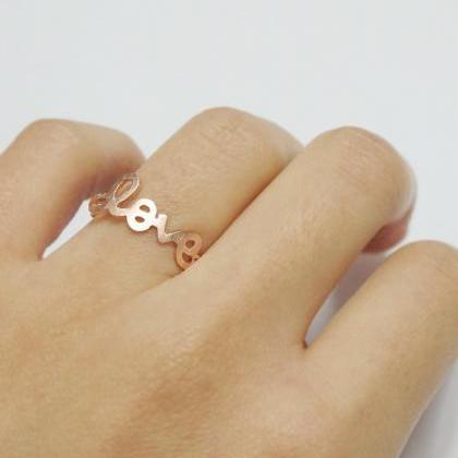 Rosegold Love Twisted Ring,sterling Silver,love..