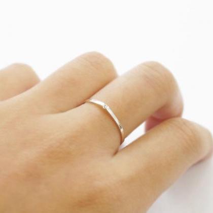 Simple Engagement Chevron Ring,cz Ring Thin..