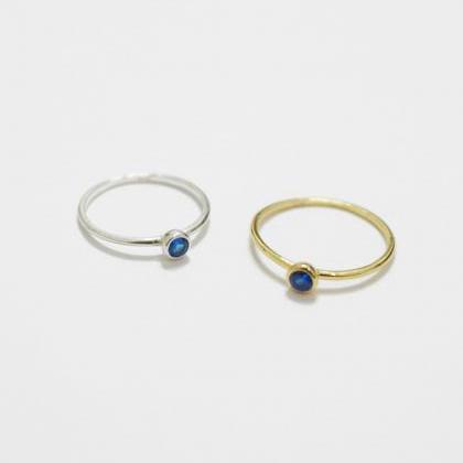 Silver Bezel Ring,sterling Silver,sapphire Blue..