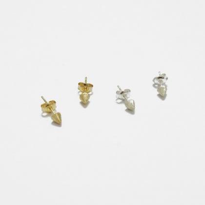 Gold Mini Spike Earrings,sterling Silver,simple..