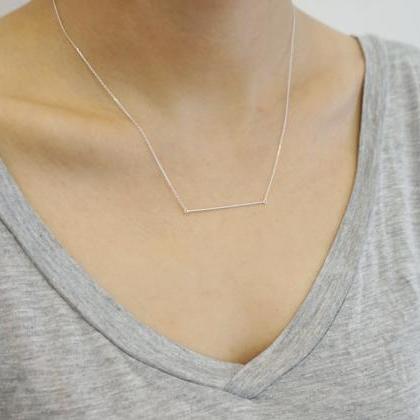 Simply Line Silver Necklace,sterling Silver,1mm..