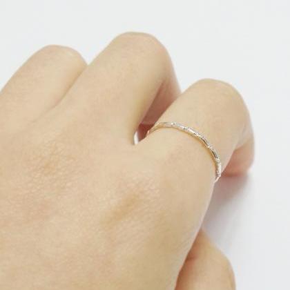 Simple Gold Thin Twisted Ring,1mm Ring,sterling..
