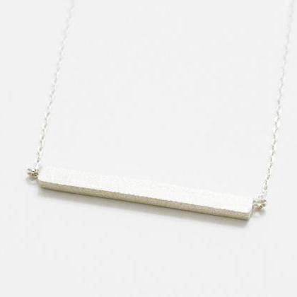 Silver Simple Stick Necklace,sterling..