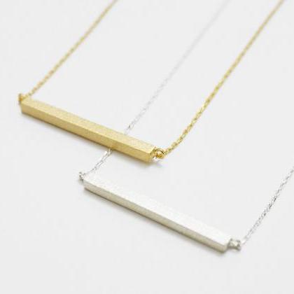 Silver Simple Stick Necklace,sterling..