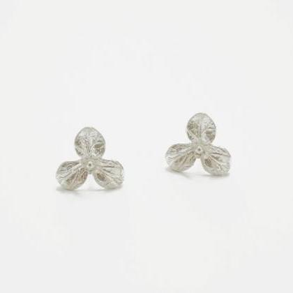 Silver Flower Earrings,sterling Silver,simple..