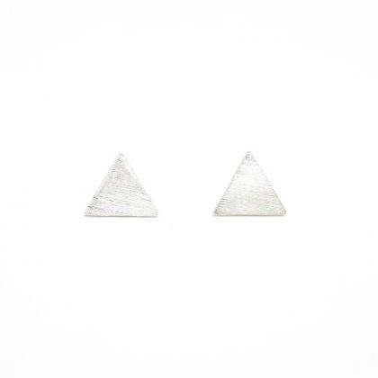 Matt Triangle Studs Earrings,sterling..