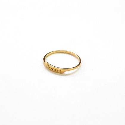 Gold Always Message Stack Ring,delicate..