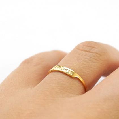 Gold Always Message Stack Ring,delicate..