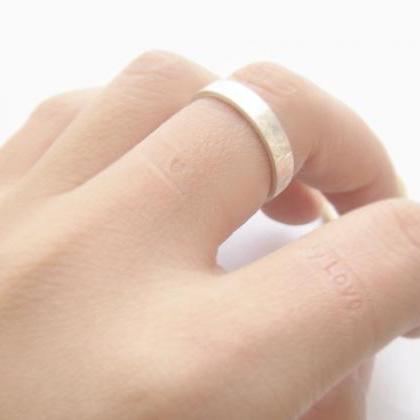 Stamped Inside Script Ring,my Love,heart Sign..