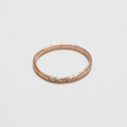 Rosegold Branch Textured Ring,sterling..