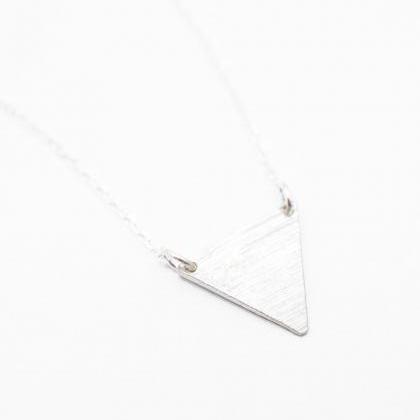 Silver Triangle Necklace,sterling Silver,geometric..