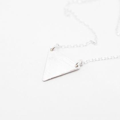 Silver Triangle Necklace,sterling Silver,geometric..