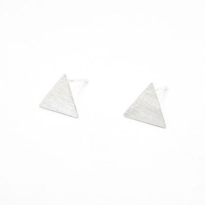 Silver Triangle Studs Earrings,sterling..