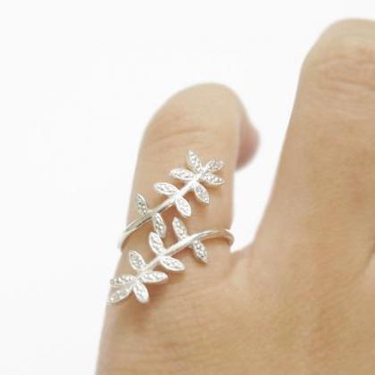 Silver Acacia Ring,adjustable Ring,knuckle..