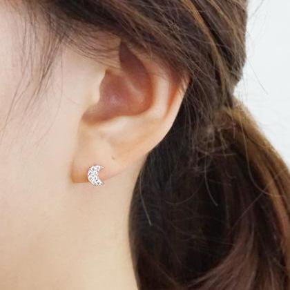 Resegold Moon And Star Earring,sterling..
