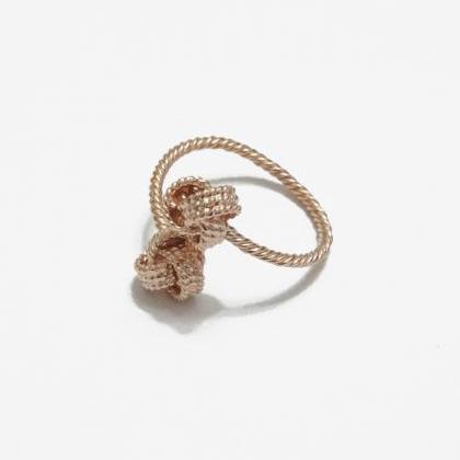 Rose Gold Knot Ring,sterling Silver,wedding..