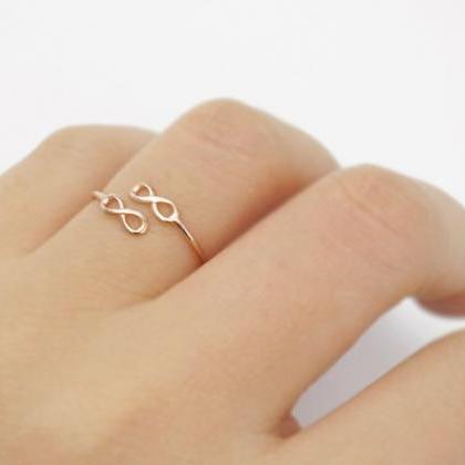 Gold Infinity Simple Ring,sterling Silver..