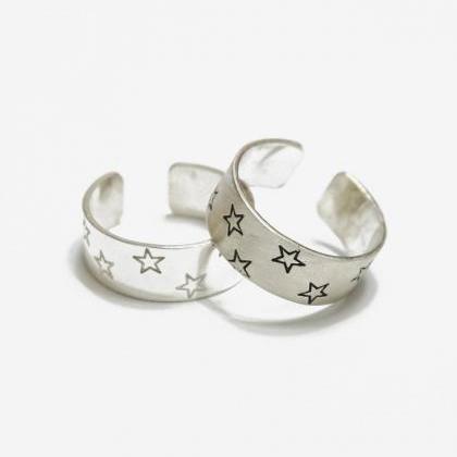 Star Stack Ring,wide Ring,sterling..