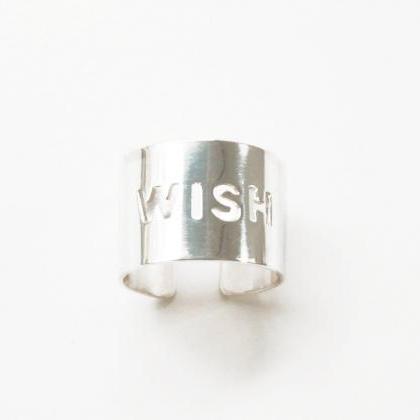 Wish Silver Ring,polished Ring,sterling Silver..