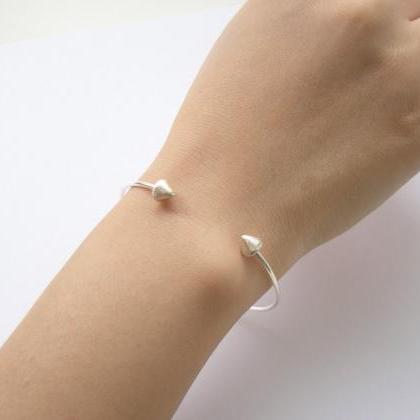 Simple Tiny Spikes Cuff Bracelet,silver..