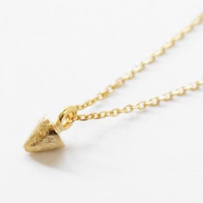 Gold Spike Necklace,sterling Silver,gold..