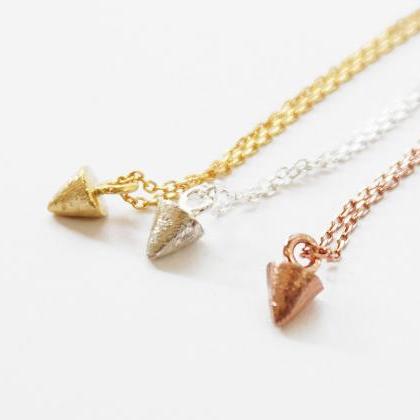 Gold Spike Necklace,sterling Silver,gold..