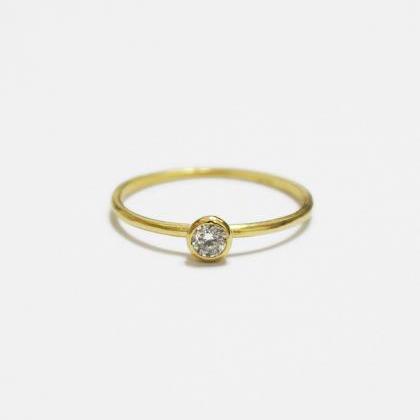 Holiday Bezel 4mm Gold Ring,simple Ring,sterling..