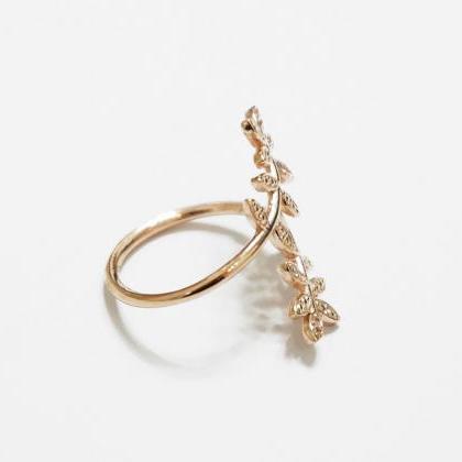 Rose Gold Acacia Ring,adjustable Ring,sterling..
