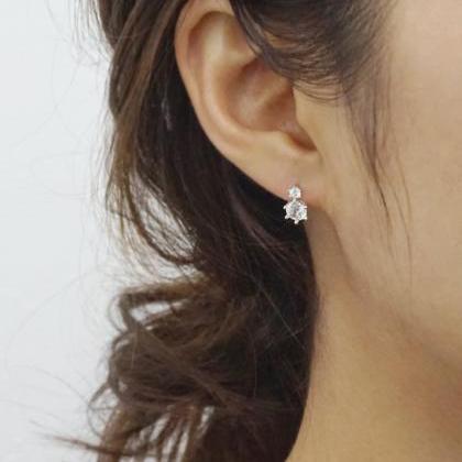 Silver Fairy Cz Earrings,5mm/2mm,sterling..