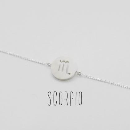 Silver Constellation Bracelet,scorpio,sterling..