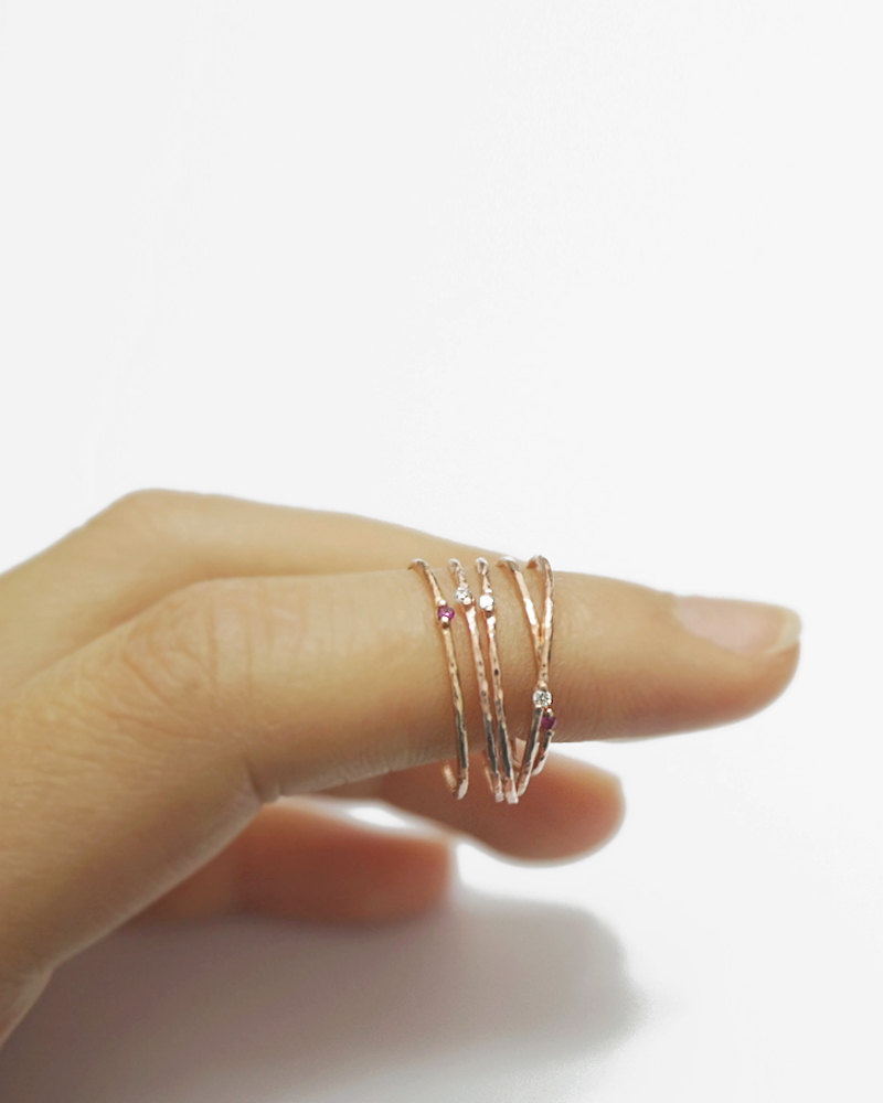 Skinny Rose Gold Ring,1mm,sterling Silver,knuckle Rings,simple Ring,stack Rings,hammered Ring,holiday Gift,rose Gold,rgr73