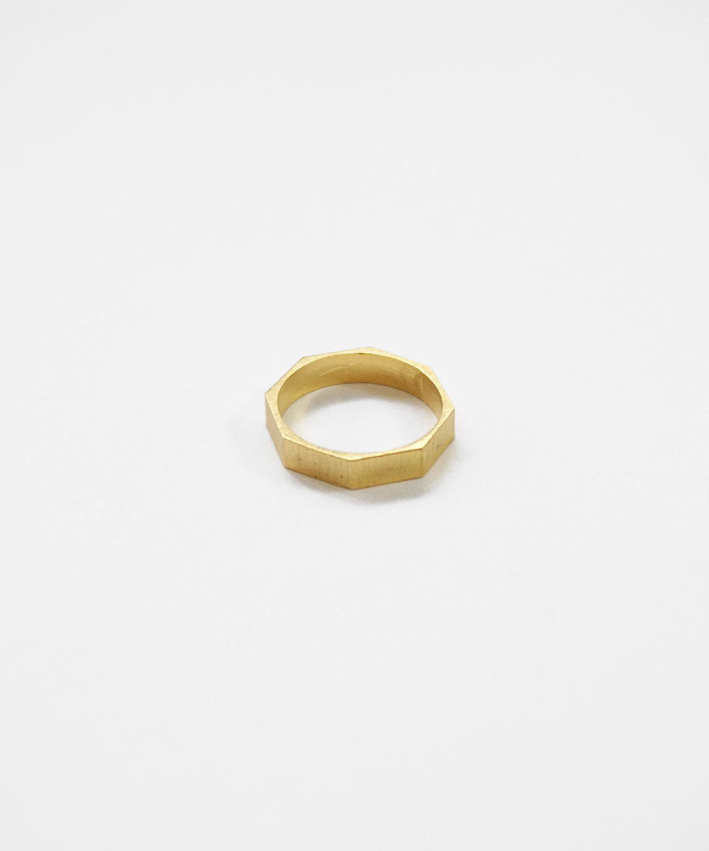 Gold Octagon Geometric Stack Ring,bolt,sterling Silver,geometric Jewelry,simple Jewelry,matt Ring,delicate Ring,modern Jewelry,rosegold Ring