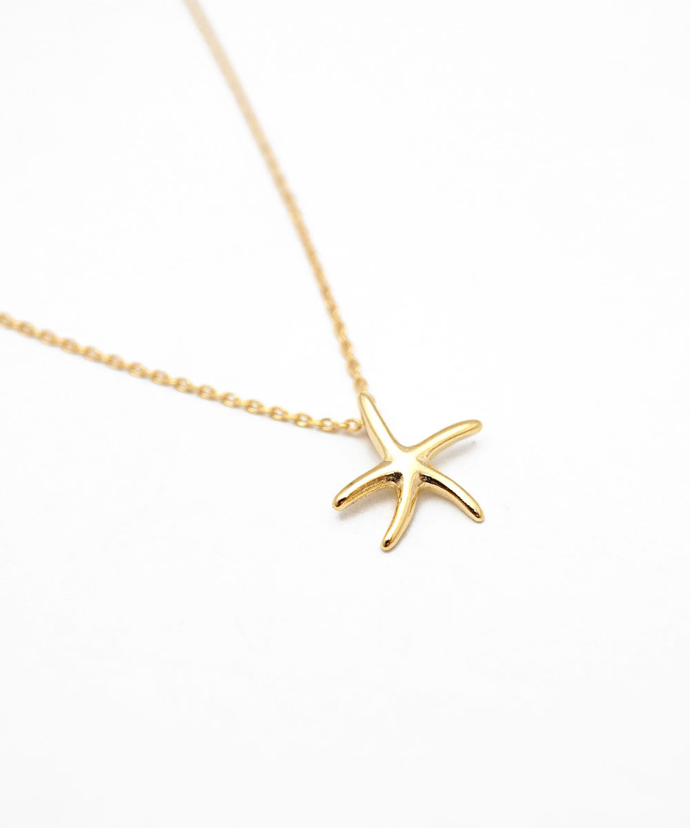 Gold Summer Starfish Necklace,sterling Silver,beach Jewelry,delicate Earrings,bohemian Jewelry,boho Chic,starfish Necklace,holiday Gift