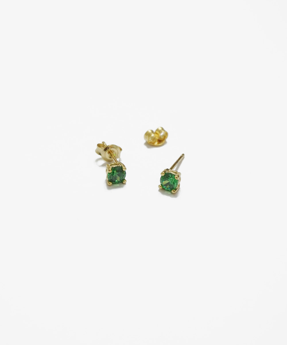 Emerald Cz Earrings,sterling Silver,4mm Earrings,tiny Earrings,simple Earrings,bridal Earrings,crystal Earrings,bridesmaids Gift,ege06