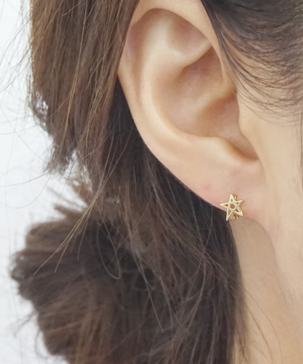 Gold Star Cuff Earrings,sterling Silver,petite Earrings,dangle,star Earrings,cute Earring,wedding Jewelry,bridesmaid,gift For Her