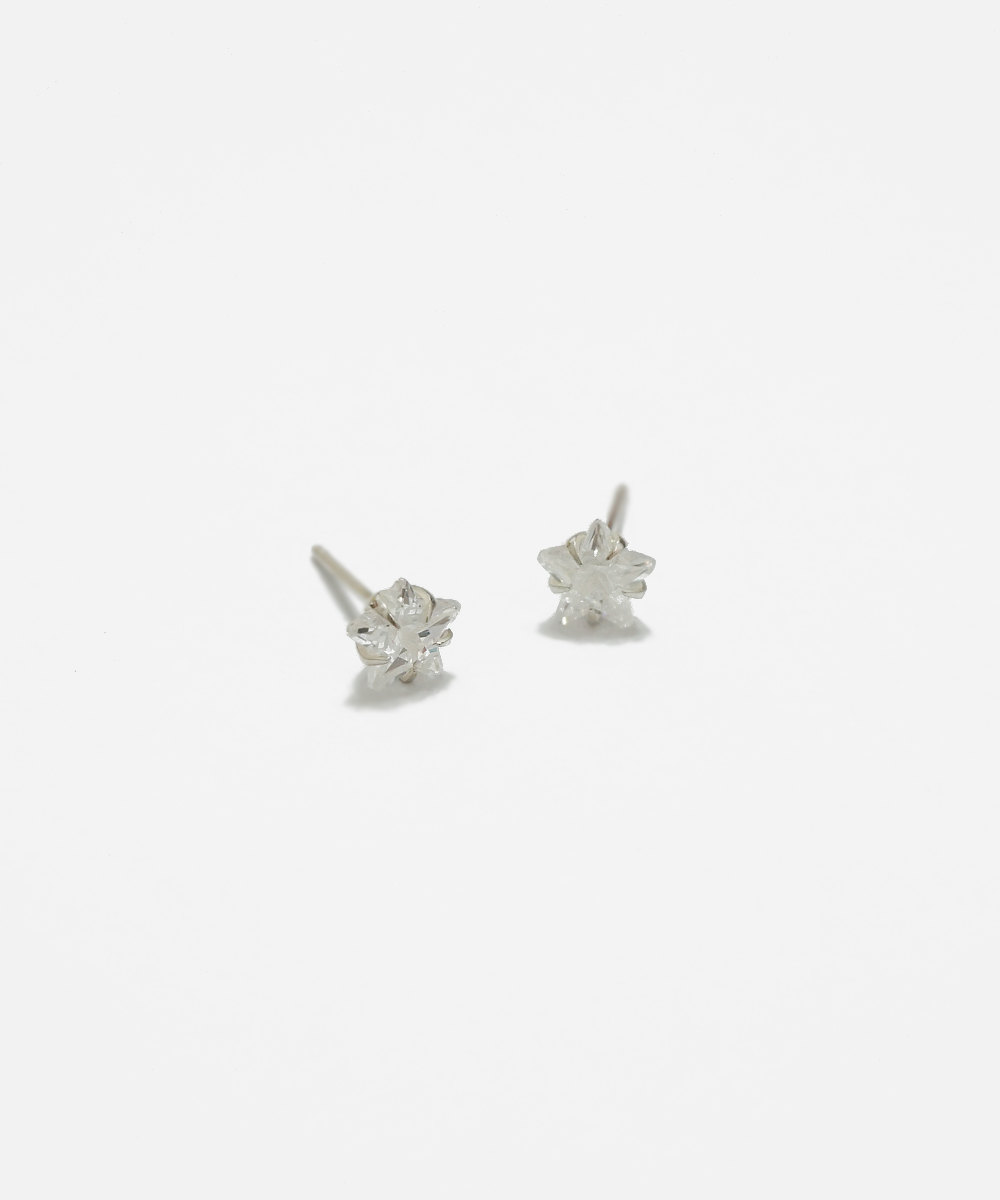 Star White Cz Stud Earrings,6mm,sterling Silver,white Stud,simple Earring,tiny Earring,minimal,delicate Earring,bridesmaid Gift,