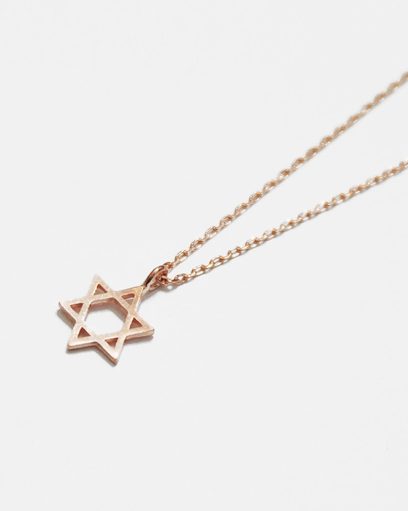 Rose Gold Star Of David Necklace,sterling Silver,simple Necklace,delicate Necklace,necklace,women Jewelry,cute Necklace,jewish,prom,rgn14