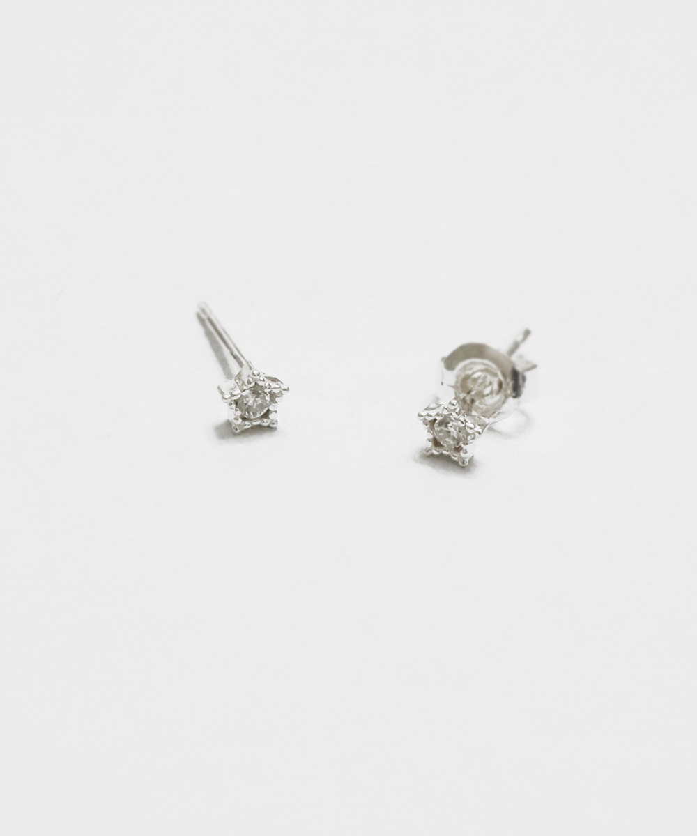 Silver 0.3cm Star Cz Stud,sterling Silver,cute Earrings,tiny Earring ...
